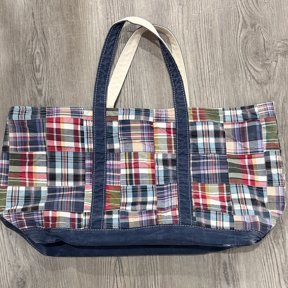 L.L. Bean Multicolor Plaid Tote Bag